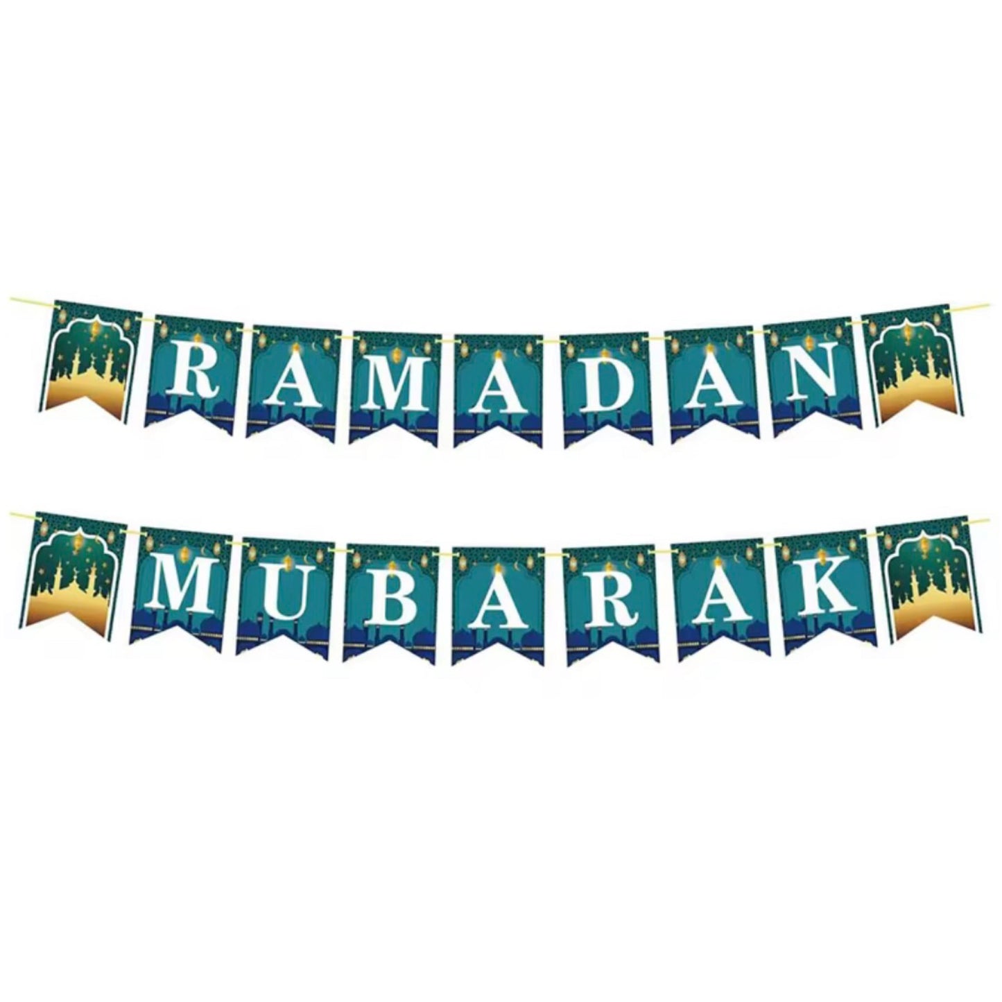 🌙 Ramadan Mubarak Bunting Banner – Festive Decorations for a Joyous Ramadan Celebration ☪️