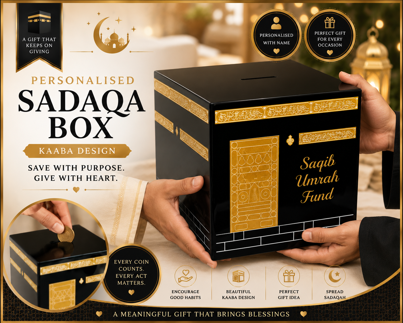 Personalised Kaaba Sadaqa Money Box – A Beautiful Symbol of Giving