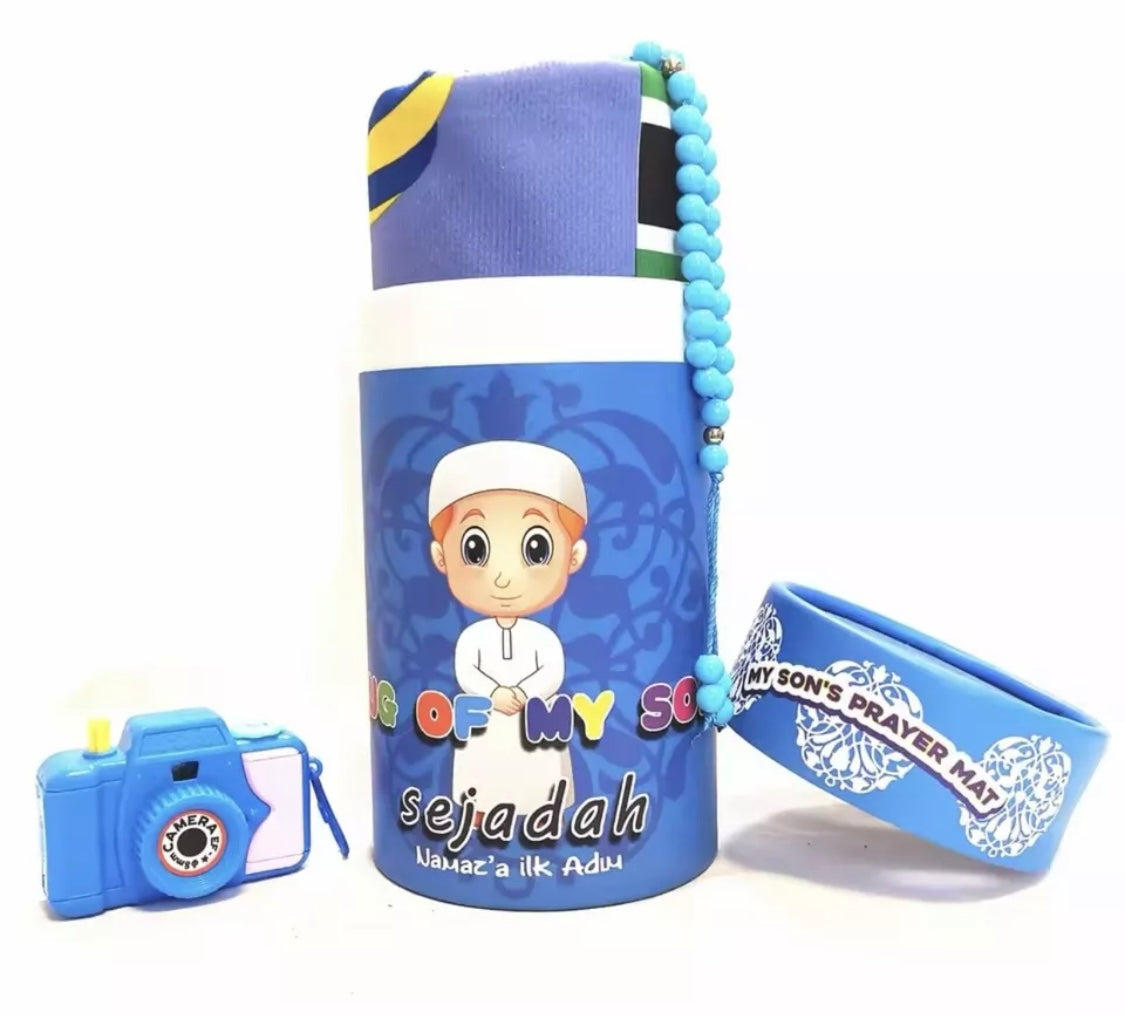 Deluxe Islamic Prayer Mat Gift Set I Kids & Adults