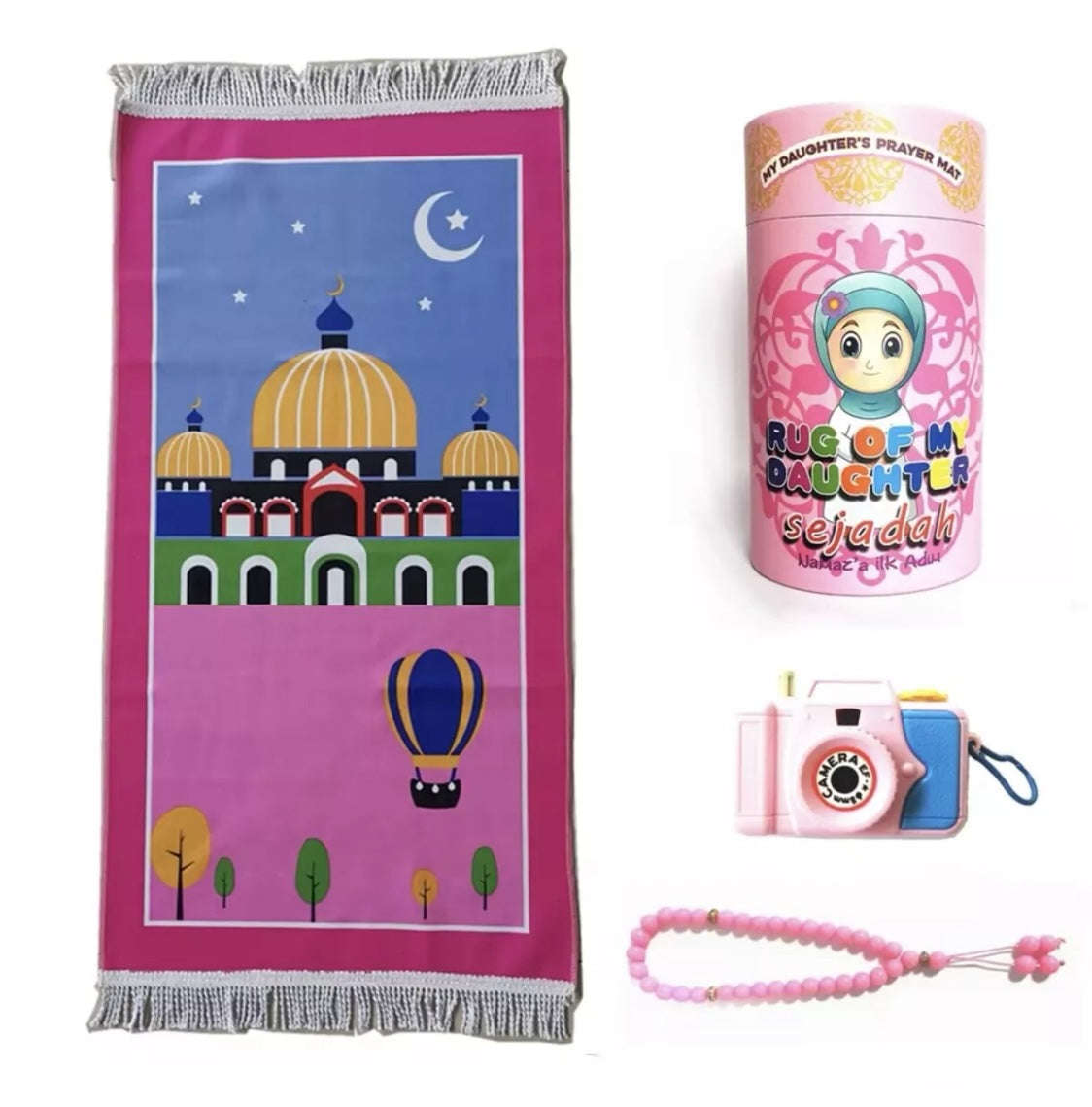 Deluxe Islamic Prayer Mat Gift Set I Kids & Adults