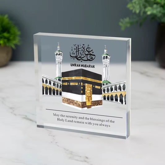 Umrah Mubarak Acrylic Display – Premium Islamic Gift for Pilgrims