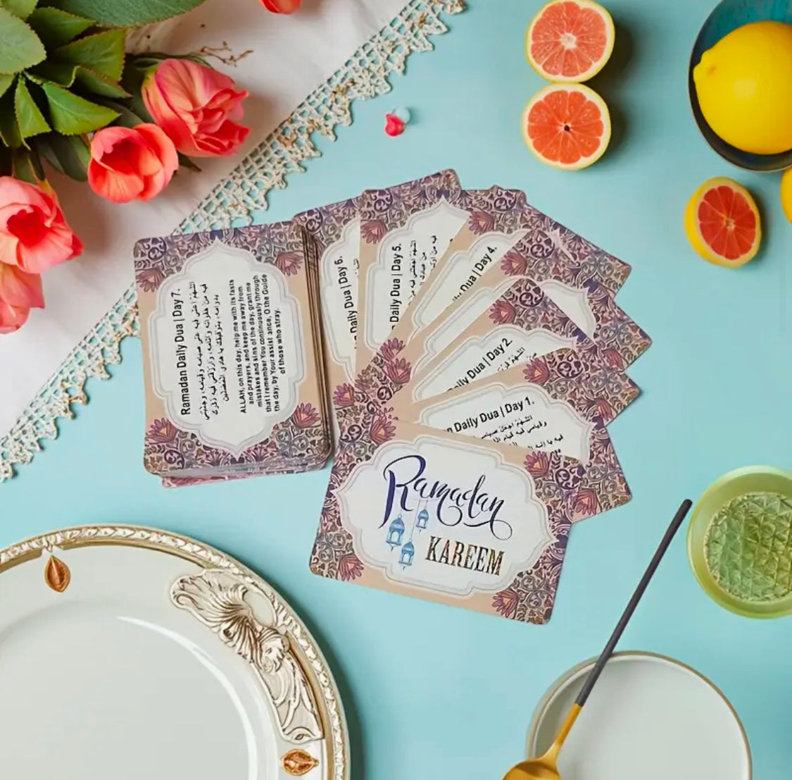 Ramadan 30 Duas for 30 Days Card Set | Daily Islamic Dua Cards | Ramadan Gift
